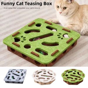 WILLUCK Nỉ Cột cào cho mèo với Bóng Tự làm Đồ chơi tập thể dục cho mèo Kích thước nhỏ gọn Đồ chơi giải trí cho thú cưng Trong nhà