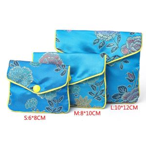 CRYST งานปักไหม สร้อยคอ ลูกปัด หัวเข็มขัด กระเป๋าใส่เหรียญ ภาษาจีน ซิป แฮนด์เมด ดอกไม้ กระเป๋าสตางค์ กระเป๋าใส่เครื่องประดับ ที่เก็บเครื่องประดับ กระเป๋าถือ