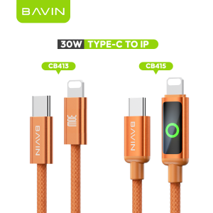 BAVIN CB413 / CB415 60W PD Type-C Fast Charging 1m Braided Cable – High-Speed Data Transfer for iPh 15–17 & Android