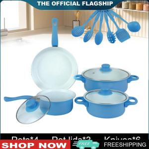 [Uehomeie] 12Pcs Non Stick Cookware Set Cooking Pot Set with Lid for All Types of Cooker