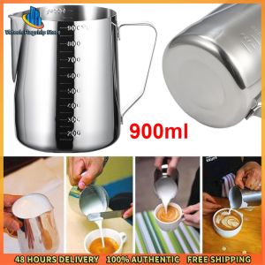 Vktech 350ml Stainless Steel Milk Frothing Jug for Coffee and Latte Art Kitchen Cafe Equipment