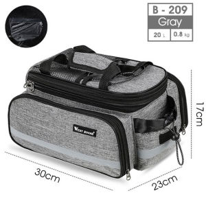 West ขี่จักรยานจักรยาน 3 in 1 T runk กระเป๋าถนนจักรยานเสือภูเขากระเป๋าขี่จักรยานสองด้านด้านหลังแร็คกระเป๋า C arrier หางที่นั่งกระจาดแพ็ค