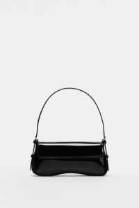 Zara2025 Patent Leather Baguette Bag Elegant Underarm Bag 2024 Winter New Product Fashion Simple Commuter Flap Retro Shoulder Bag