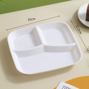3 Compartments Food Dividing Plate Breakfast Snack Vegetable Meal Serving Dish Food Tray Kitchen Dinnerware