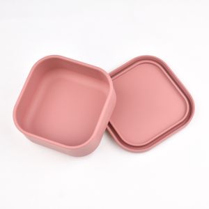 TRANQUIL HUT Simple Silicone Lunch Box Microwave with Lid Portable Lunch Box Tableware Leakproof Fresh-Keeping Bowl Home