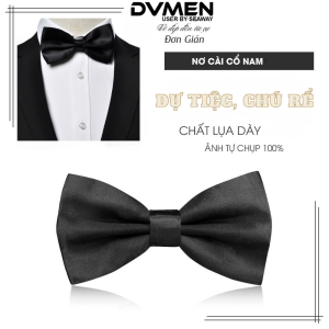 Nơ đeo cổ nam sang trọng màu đen phù hợp với những sự kiện chú rể MC...