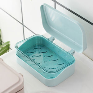 Pelise Portable Leakproof Soap Box Soap Case with Drain and Cover for Traveling Dish Soap Holder Organizer for Bathroom Accessories Bar Soap Box Hold Container for Shower Gym School Camping Vacation Outdoor