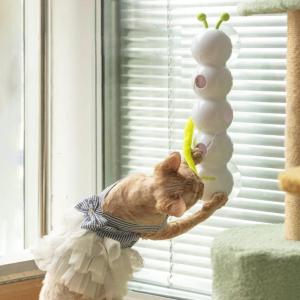 Intelligent Sensers Cats Teaser Stick With Replaceable Tail USB Rechargeable Motion Activated Teasing Cats Toy