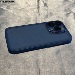 【 With Lens Films 】 NORVIK Translucent Camera Shockproof Soft Phone Case for iPhone 15 14 13 12 11 Xs Pro Max Mini 7 8 6 6s Plus Luxury Anti-fall Phone Casing Cover I11-2