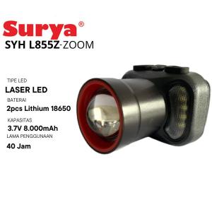 LUBY Senter LED Zoom L-2925L PRO 85Watt Baterai Tahan Lama Laser Charger USB untuk Camping & Hiking