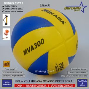 Bola Voli Mikasa MVA300 Press Lokal Bahan Kulit PU Kualitas Terbaik