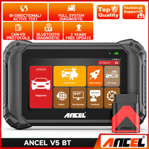 ANCEL V5 BT OBD2 Scanner Full System EOBD Car Diagnostic Tool with Injector Coding ABS SRS Oil EPB DPF TPMS 10 Speical Reset Functions JOBD Car Code Reader for TOYOTA for Proton & Perodua All Cars OBD 2 Auto Analyzer