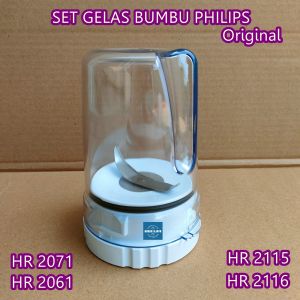 SET GELAS BUMBU BLENDER PHILIPS ORIGINAL HR 2061 2071 2115 2116