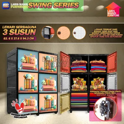 Lemari Plastik Serbaguna 4 SUSUN Tabitha CLICKS Printing Tabitha LOKI LOKER SERBAGUNA Lemari Pakaian CABINET LEMARI TABITHA LEMARI SWING