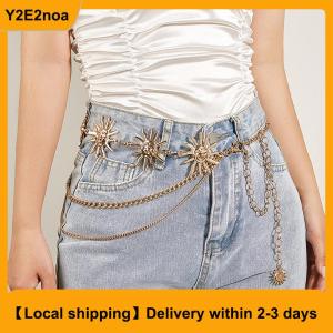 【Local shipping】 Multilayer Punk Gothic Moon Sun Waist Chain Metal Belts For Women Dress Jewelry Waist Chain Waist Belts