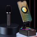K98 mobile phone holder Bluetooth speaker power bank 3-in-1 multifunctional smart all-in-one machine with microphones. 