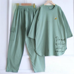 Setelan Cargo Wanita Jumbo Dream Set Kaos Katun Combed 24s Aplikasi Sablon M L XL XXL 3XL Oneset Dewasa Kekinian Ootd Casual Hijab Setcel Remaja Viral