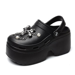 Free Shipping 9Cm Thick-Soled EVA Clogs WomenS Summer Garden Shoes Height-Increasing Sandals Fashionable Beach Shoes WomenS Closed-Toe Slippers