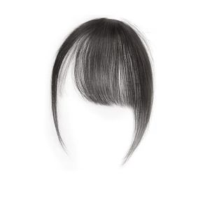 JPTD Natural Human Hair Side Bangs Hairpiece Straight Invisible Front Fringes Oblique Bangs Brown Bang Hair Extension Women