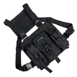 【Lowest Price】Molle Chest Bag Oxford Cloth Molle Shoulder Vest Bags Adjustable Multiple Pockets Lightweight for Hiking Travel Cycling