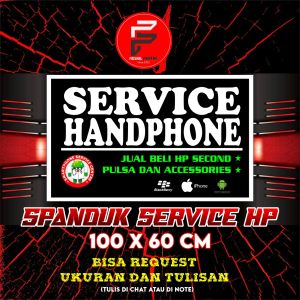 Spanduk Service HP / Banner Service Handphone / Spanduk Servis Ukuran 100 x 60 cm