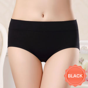 KUCHAR Cotton Panties Women Plus Size M-4XL High Stretch Belly Control Mid-Waist Underwear Plain Color Seamless Briefs Antibacterial Crotch