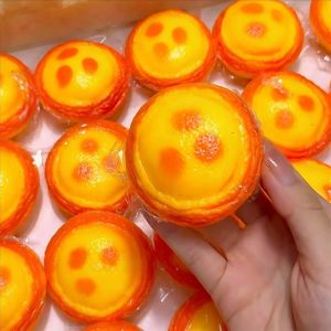 Egg Tart Shaped Squeeze Ball Caramel Crunchy Handmade Squishy Portable Diy Fidget Accessory For Stress Relief & Cute Desk Play