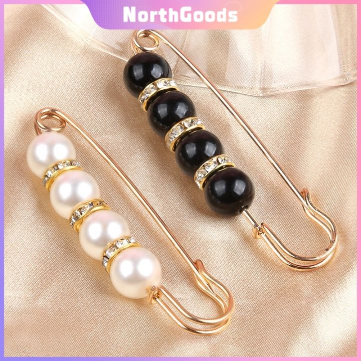 Pearl Brooch Clip Pants Jeans Skirt Brooches Adjustable Buckle Pants Waist Pin 5.5cm/7.5cm