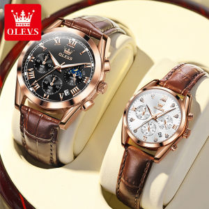 OLEVS Couple Watch For Boyfriend And Girlfriend 2022 Luxury Water Proof Multifunction Dial Couple Watch 100% Original import Quartz Movement Sapphire Glass Mirror Dial couple watch For Men And Women - The Best Gift To Lover