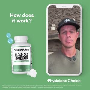 Physicians CHOICE Bloat & Gas Probiotic 5-in-1 Proactive Support + Daily Relief - Digestion & Gut Health- Herbals Digestive Enzymes Post & Prebiotics - Gas Relief for Adults - Women & Men - 30ct