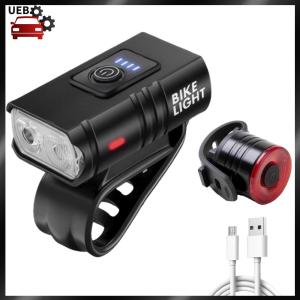 [Ueb Wholesale Mall] LED Bike Handlebar Flashlight Aluminum Alloy with Tail Light Outdoor Bike Headlight USB Charging Power Display Riding Safety Accessories