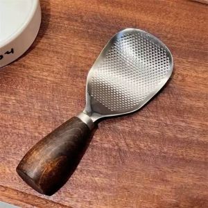 Nexlent Non-stick Rice Spoon Stainless Steel Comfortable Wooden Handle Big Rice Paddle Dinner Utensils