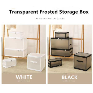 Large Capacity Folding Bedroom Storage Box Waterproof Transparent Wardrobe Organizer College Dorm Storage Boxes Lid Makeup Cases
