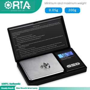 ORIA Digital Mini Scale 200g/500g Pocket Jewelry Scale 0.01g Precision Electronic Smart Scale with 7 Units LCD Backlit Display Tare Function Auto Off Stainless Steel & Slim Design