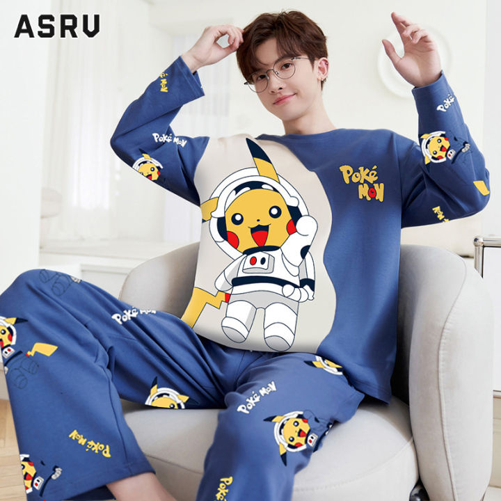 ASRV Men's spring and autumn pajamas long-sleeved trousers men's loose ...