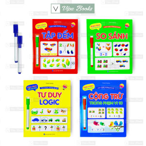 Sách - Làm Toán Không Sợ Sai - So Sánh Cộng Trừ Tư Duy Tập Đếm - Viết Xoá Được ( 4 Cuốn )