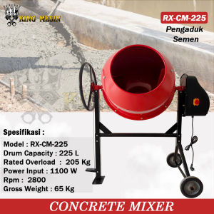 Mesin Pengaduk Semen Listrik 225L Molen Concrete Mixer Electric 225 LITER TERBAIK