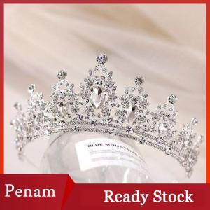 [PAM] Luxury Elegant Princess Crown Hair Accessories Tiara For Women Party Rhinestone Wedding Bridal Crown New Head Jewelry