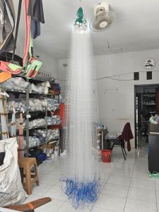 Jaring Ikan Siap Pakai Tate atau malang Senar 020mm Pemberat Timah bentuk kendang