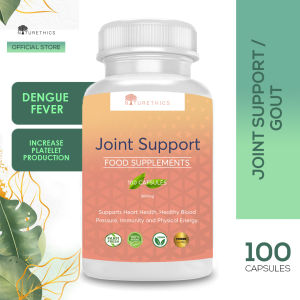 Naturethics Joint Support Complete Food Supplement 100 Capsules 500mg FDA Approved (Supports Heart HealthJoints Lowers Blood Pressure and Physical Energy High Uric Acid) Complete Supplement with Banaba Bignay Lemongrass Turmeric Pepper Curcumin Piperine