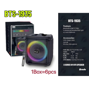 BTS-2243 4" Bluetooth Karaoke Speaker with Built-In Microphones and RGB LED Lighting