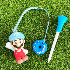 Mario Golf Tee Cartoon Anti-lost Pendant 83mm Golf Tee Set EST-TT03【BARANG SPOT】