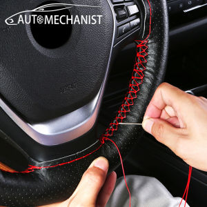 Genuine Leather Car Steering Wheel Cover DIY Breathable