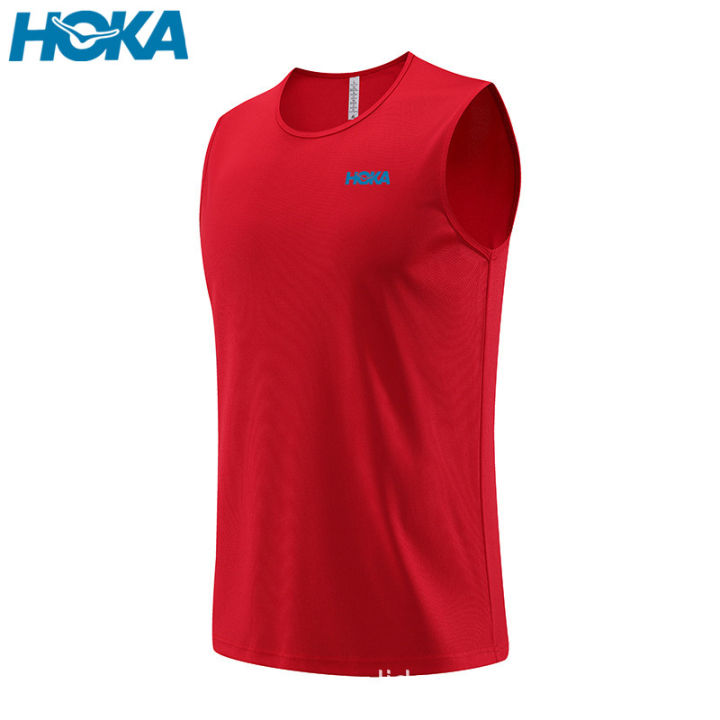 HOKA ONE ONE Mens Tank Top Fitness Running Glide Singlet Sweatwicking Quick Drying Breathable and Comfortable Lazada Lazada