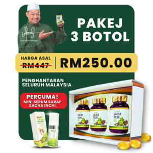 Renewed Vitality Outlet HQ Minyak Sacha Inchi Ustaz Hanafi Original GNI (Pakej 3 Botol)
