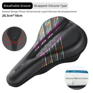 WEST BIKING Waterproof Bike Saddle Cover PU Leather Cycling Seat Cover GEL Liquid Silicone Anti Slip MTB Road Bike Cushion Cover