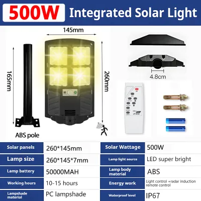 80000W Solar Light outdoor Lighting solar street light IP67 waterproof solar wall Lamp High-brightness Flood Light with remote for Outdoor Solar Flood Light 太阳能灯