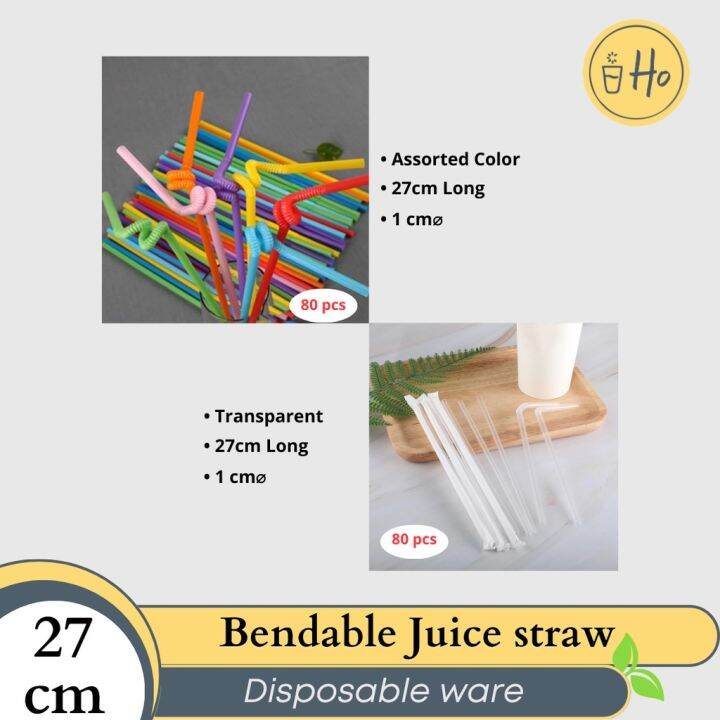 Bendable Juice Straw 27 cm (80pcs/ pack) | Lazada PH