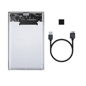 Clear USB3.0 2.5inch Hard Drive Enclosure Case Box for Home Office PC Laptop Hard Disk Housing