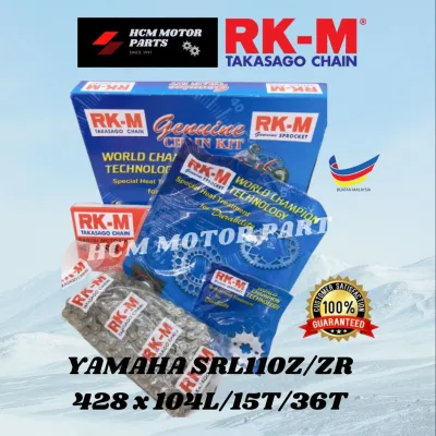 RKM CHAIN AND SPROCKETS DRIVE KIT STEEL 428 X 104L/15T/36T YAMAHA SRL110Z/ZR RANTAI SPOKET SATU SET LAGENDA 110